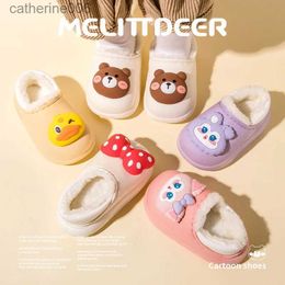 Slipper Cute Kids Winter Shoes Baby Cotton Warm Shoes Cute Cartoon Velvet Lining Slippers for Baby Boys Girls Winter Indoor OutdoorL231114