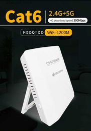 Routers 4G LTE Cat6 Router FDD DL300/50Mbps Band 1/3/5/7/8/20/38/40/41 700/900/1800/2100/2600MHz 100User AC 1200Mbps Q231114