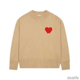 Amis Am i Paris Designer Sweater Amiswater Jumper Hoodie Winter Thick Sweatshirt Jacquard A-word Red Love Heart Pullover Men Women Amiparis Cfo1