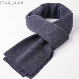 Scarves 100% Wool Fleece Knitted Solid Colour Scarf Shl Luxury Brand Designer Style Winter Warm Men Soft Cashmere Scarves Red Black YQ231114