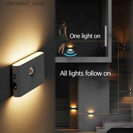 Night Lights LED Night Light Motion Sensor Light Closet Night Lamp For Kitchen Bedroom Detector Light Cabinet Staircase Backlight Q231114