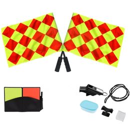 Balls Soccer Referee Flag with Coin Whistle Red and Yellow Card Tool Professional Football Soccer Ball Match Referee Equipment Kit 231113