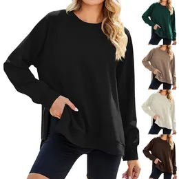 Women's Hoodies Crewneck Sweatshirt For Women Loose Fit Oversized Pullover Side Slit Zipper 2023 Fall Fashion