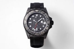 DIW GMT montre DE luxe Carbon Fibre case, cal.3186 automatic mechanical movement,Sapphire crystal Men's watch waterproof