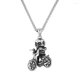 Chains Accessories Vintage Stainless Steel Skeleton Scooter Titanium Necklace Bike