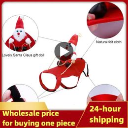 Dog Apparel Christmas Pet Funny Santa Claus Riding Costume Pet Cowboy Dogs Cats Clothes Party Pet Dressing Up Costume Accessories 231114