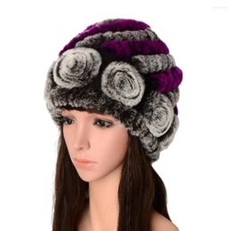 Scarves Fashion Winter Women's Fur Scarf Warm Neckerchief Handmade Lady Fluffy Soft Floral Hat Accessories