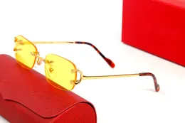 A112 Carti Glasses Sier Designer Sunglasses Woman Fashion Rectangle Business Men Brand Design Summer Shades Coloured Lenses Alloy Rimless Frameless