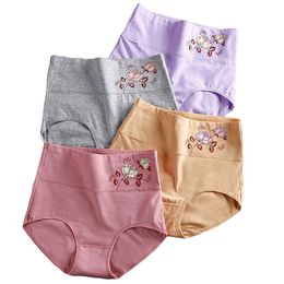 Women's Panties CURRADA 3 pieces/lot Cotton Panties Women Briefs High Waist Control Abdomen slimming Shapewear Female Postpartum recovery Tummy 230414