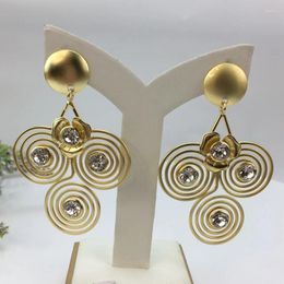 Dangle Earrings Fashion Big Drop Exquisite Copper Large Style Vintage For American African Nigeria Women Jewelry Gift FHK15249