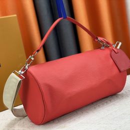 Women Designer Shoulder Underarm Bags Cylinder Package Shopping Bag Lady Embossing Totes Crossbody Evening Purse Canvas Shoulder Strap Leather High Quality