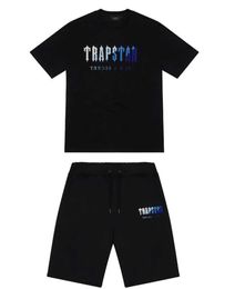 Mens Trapstar t Shirt Short Sleeve Print Outfit Chenille Tracksuit Black Cotton London Streetwear Classic design 80ess