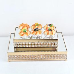 Bakeware Tools Wedding Supplies Scene Layout Dessert Table Crystal Candy Tray Glass Fruit Cake Display Stand