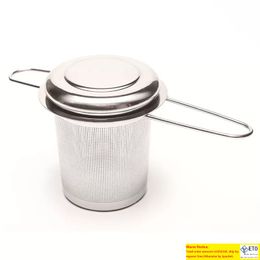 Tea Tools Stainless Steel Mesh Loose Leaf Infuser Strainer Diffuser with Lid Folding Handle Spice Philtre Steeper