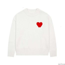 AM I Paris Amis Designer Sweater Amiswater Jumper Hoodie Winter Thick Sweatshirt Jacquard A-word Red Love Heart Pullover Men Women Amiparis WVHH