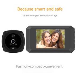 3.5 Inch Screen Intelligent Electronic Cat Eye Doorbell 2 Million High-definition Night Vision Detection Video Rechargeable Card Insertion