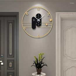 Wall Clocks Living Room Modern Clock Hallway Simple Creative Watch Household Bedroom Background Round Ornament Mute Movement