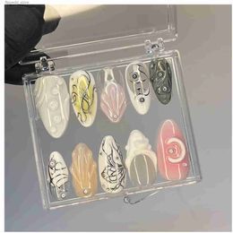 False Nails Free Style 3D Gel on Almond Press On Acrylic Nail Art Luxury Handmade Fake Birthday Event Fairy Core Q231115