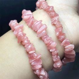 Strand Natural Red Lace Agate Gravel Stone Bracelet Crystal Bracelets Stretch Polychrome Gemstone Birthday Present 1PCS