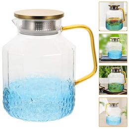 Dinnerware Sets Glass Water Pitcher Living Room Kettle Pot With Cover(1800ml)