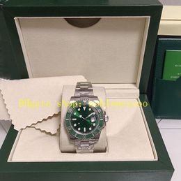 2 Colour Mens With Box Watch Real Photo Men's 40mm 116610LN Green Black Ceramic Bezel 904L Steel Bracelet Dive 116610 CleanF Clean Cal.3135 Movement Sport Watches