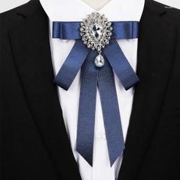 Bow Ties Rhinestone Tie Fashion British Men's Business Banquet Wedding Formal Dress Shirt Bowtie Korean Women's Shirts Collar Flowers