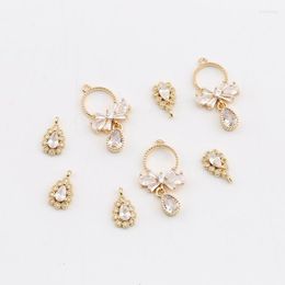 Charms 2pcs/Lot 13 24mm Rhinestone Pendants Buttons For Earring Decoration Metal Bow DIY Jewellery Craft