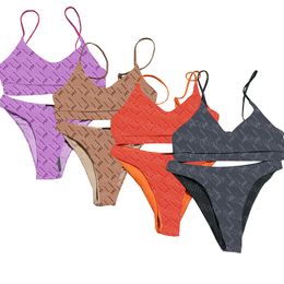 Letters Printed Swimwear Womens Bikini Set Sexy Split Swimsuit Summer Luxury Beachwear Bathing Suit