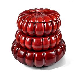 Jewellery Pouches Vietnam Mahogany Nanmu Pumpkin Candy Box Snack Tray Solid Wood With Lid Dried Fruit Wedding Organiser Wholesale