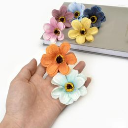 Decorative Flowers 50PCS 6CM Silk Cloth Small Fresh Chrysanthemum Artificial Flower Home Decoration Sunflower Diy Hand Jewelry Accessories