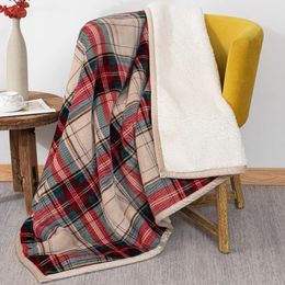 Blankets In Warm Winter Christmas Plaid Flannel blanket Bohemian Cashmere Double blanket for bed cover Sofa Thicken throw blanket 231113