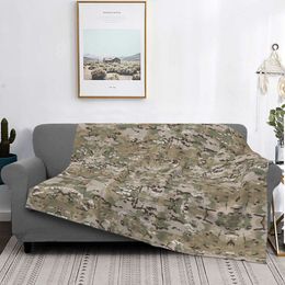 Blankets Multicam Knitted Blankets Camouflage Military Flannel Throw Blanket Bed Sofa Decoration Lightweight Bedspreads 230414