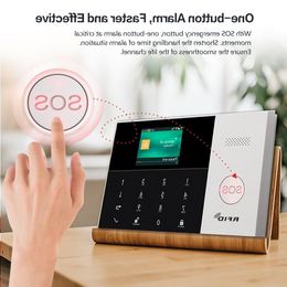 FreeShipping 433MHZ IOS Android APP Remote Control LCD Touch Keyboard Wireless WIFI SIM GSM RFID Home Burglar Security Alarm System Sen Xuhd