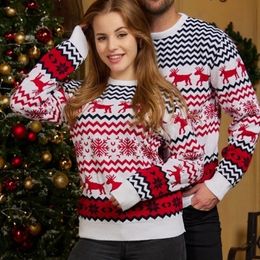 Women's Sweaters Christmas for Couple Men O Neck Sueter Jumpers Xmas Matching Outfits Unisex Casual Loose Knitwear Long Sleeve 231114