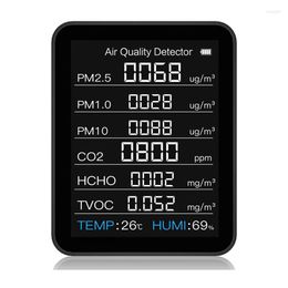 Air Quality Monitor 8 In 1 CO2 Detector For HCHO Temperature And Humidity TVOC/PM2.5/PM1.0/PM10 Real Time