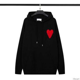 AmiParis Hoody Pull AM I Paris Hoodies Knitted Women Men Pullover Sweatshirts Big Red Black Coeur Heart Love Winter Jumper USA EU Streetwear Amisweater AMIs L6ZV