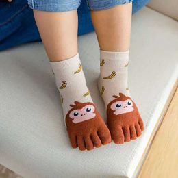 Kids Socks Toddler Kids Baby Girls Boys Winter Cotton Animal Cartoon Five Fingers Sock Comfortable Non Slip Five Toe Hosiery Toe SockL231114