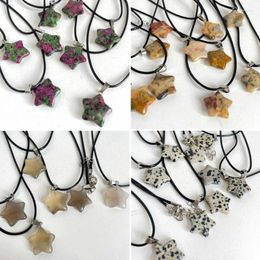 Pendant Necklaces Natural Stone Five-Pointed Star Necklace Sweet Cool Wind Clavicle Chain