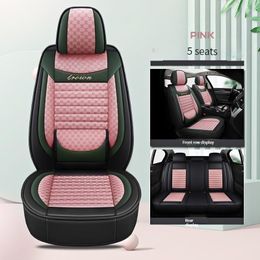 Car Seat Covers 5 Piece Set Universal Leather Flax Splicing Cover Fit ZOTYE 2008 5008 T200T600 Z100Z200 Z300 Z500 Accessories Style