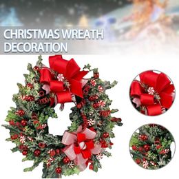 Decorative Flowers Christmas Wreaths For Ornament Wall Home Decorations Front Door Candy Cane Garland Artificial