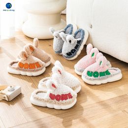 Slipper Kids Slippers For Children Boys Girls Winter Thick Turry Cute Flip Flops Cartoon Rabbit Indoor Non slip Shoes Miaoyoutong 231113