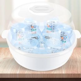Baby Bottles# Microwave Steam Steriliser for Baby Bottles Temperature Nipple Steriliser Bottle Holder Storage Box Baby Bottle Warmer BPA Free 231113