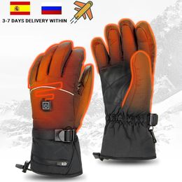 Ski Gloves Winter Heated Gloves Cotton Heated Hand Warmer Electric Gloves Waterproof Coldproof Bike Skiing Outdoor Riding 231113