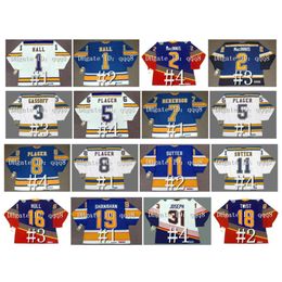 SL Vintage CCM St. Blues Hockey Jerseys GLENN HALL AL INNIS GASSOFF BOB PLAGER GARRY UNGER RED BERENSON BRETT HULL BRENDAN SHANAHAN BERNIE