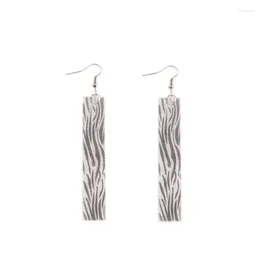 Dangle Earrings ZWPON Lightweight Animal Zebra Print Vertical Bar Leather For Women Cheetah Leopard Jewelry Wholesale E6893