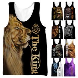 Men's Tank Tops Summer Lion Animal 3D Printed Sleeveless Cool Vest Women Fashion Casual Harajuku Streetwear Clothing 230414