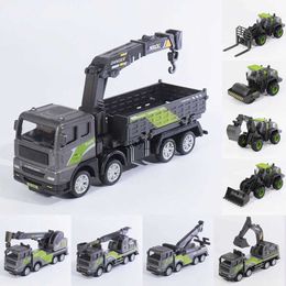 Diecast Model Cars 12 Styles Alloy Diecast Simulation Engineering Car Model Truck Toys Crane Bulldozer Excavator Forklift Vehicles Educational BoyL231114