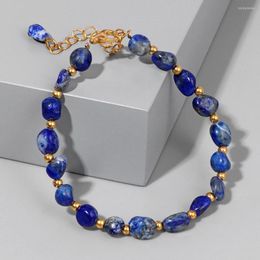 Strand Natural Stone Lapis Lazuli Beads Bracelet Irregular Chip Adjustable Bracelets Tiger Eye Agates Bangles Women Fine Jewellery