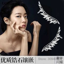 Stud 925 sterling silver Needle Zirconia Angel Wings Stud Earring Brincos For Women Bijoux Fine Jewelry Ear Cuff Cute Gift YQ231114