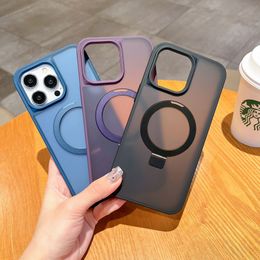 For Magnet Case with Ring Stand For iPhone 15 14 13 12 Pro Max Case Shockproof Wireless Charging Back Cover